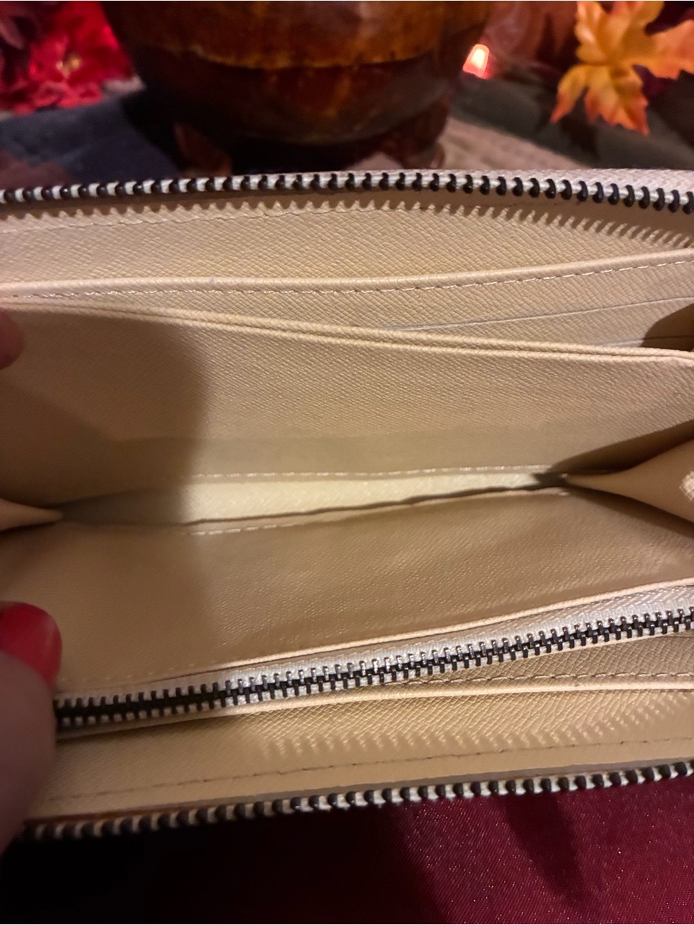 Burberry Beige Plaid Zip-Around Wallet with Metal Logo - Picture 12 of 14